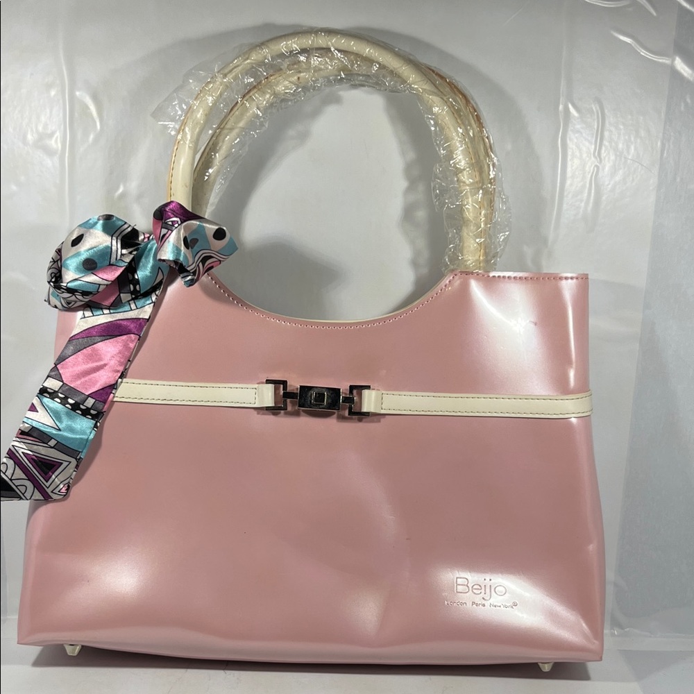 Beijo Pink Tote with Patterned Scarf